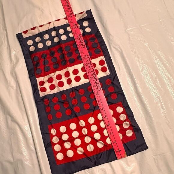 Vintage Durlacher Red, White and Blue Rectangular Neck Scarf - Picture 5 of 6
